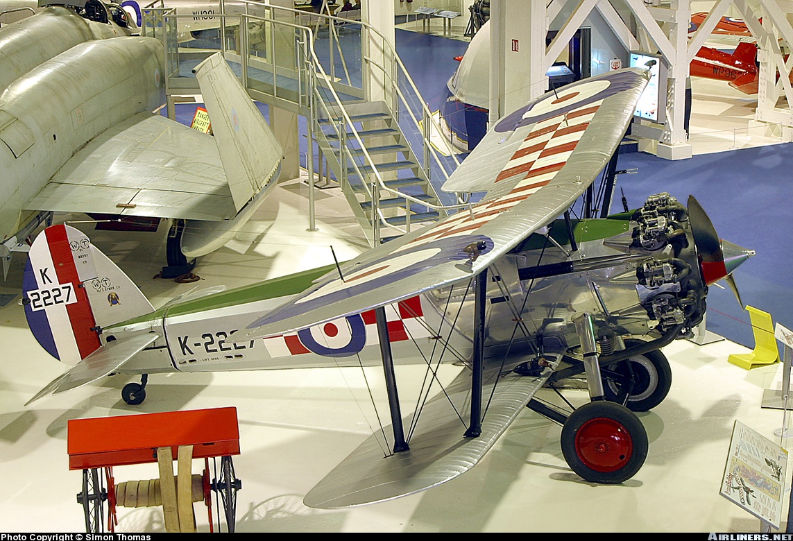 Bristol Bulldog Mk2A. Conservado en el Royal Air Force Museum en Hendon, Londres, Inglaterra