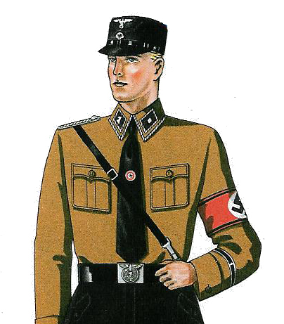 Un patrón de uniforme de las SA, conocidas como camisas pardas