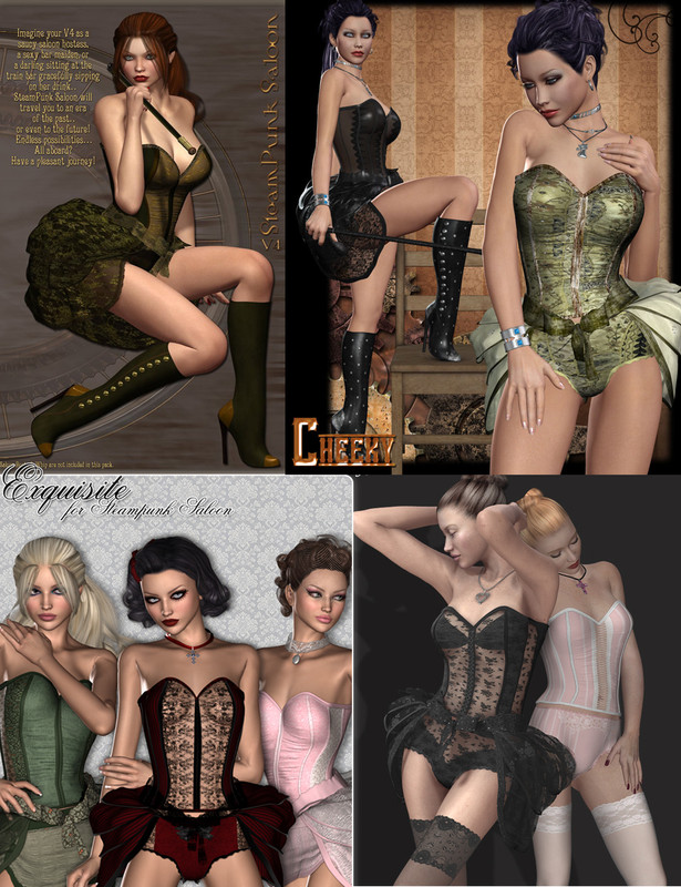 Steampunk  Saloon For V4 + Steampunk Saloon Accessories + Cheeky + Exquisite + Trends